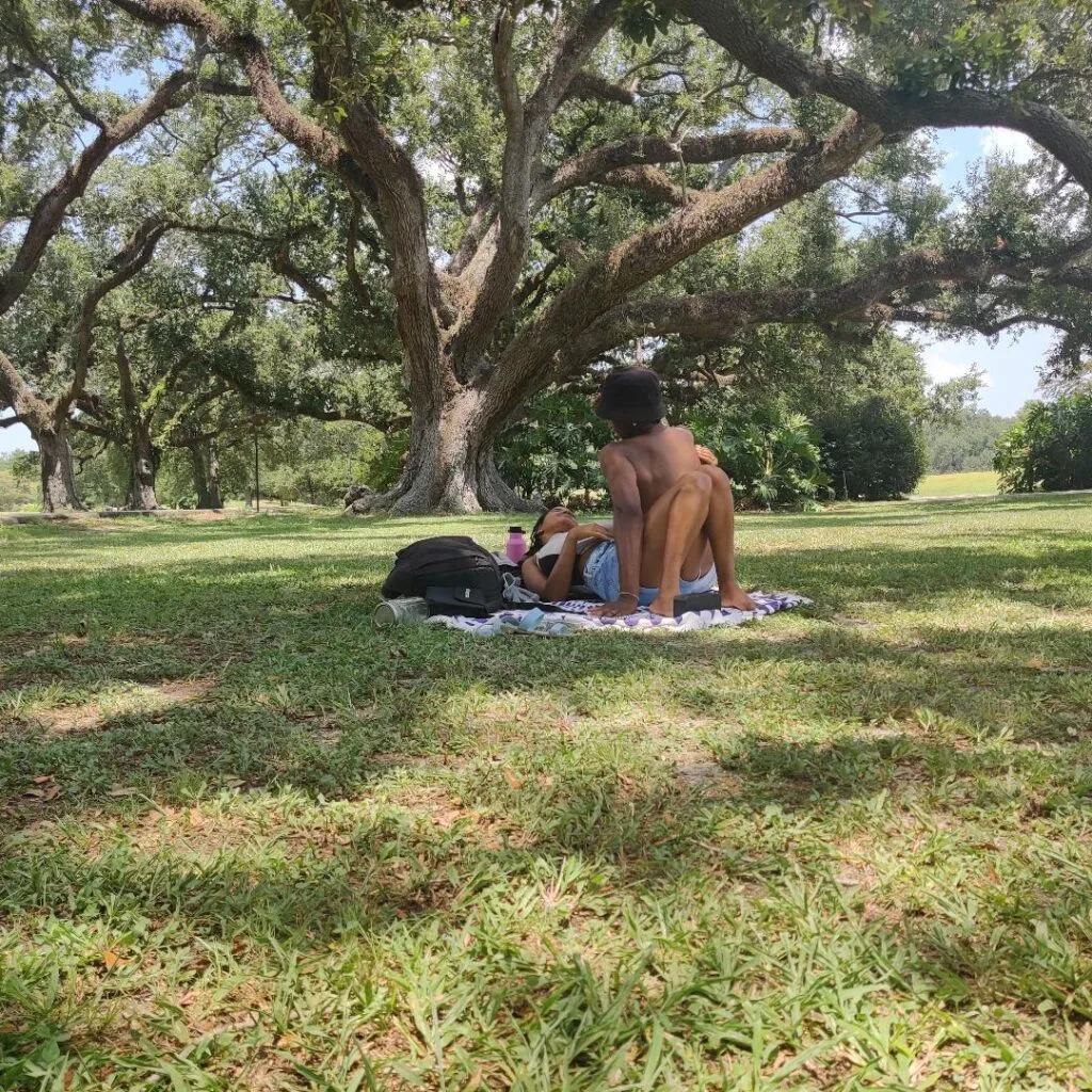Photo of our picnic date in New Orleans