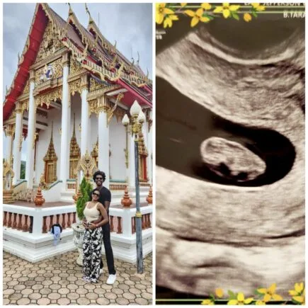 A picture of our ultrasound, Sayu and I