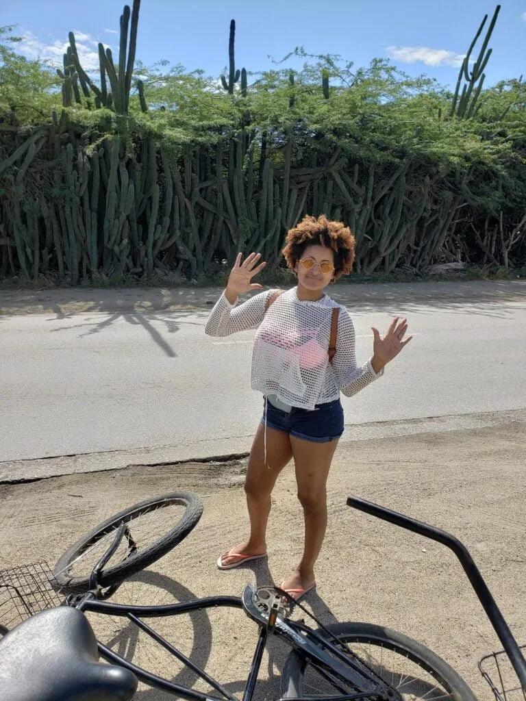 Picture of Sayu biking in aruba