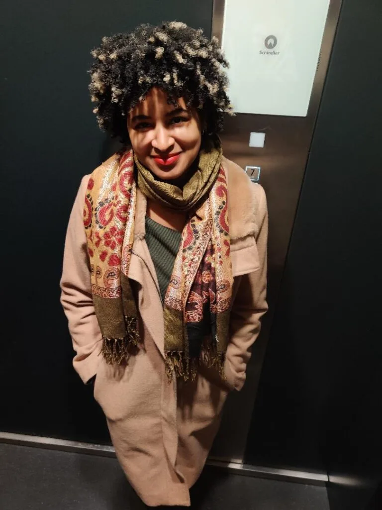 Picture of my spouse in elevator