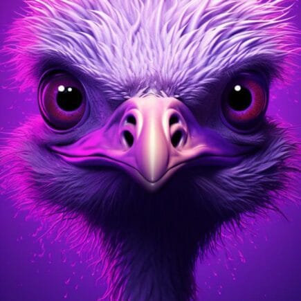 Picture of a purple ostrich. Join a decentralized network