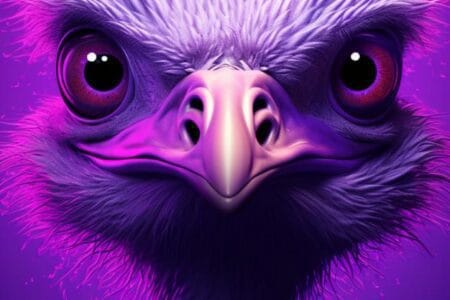 Picture of a purple ostrich. Join a decentralized network