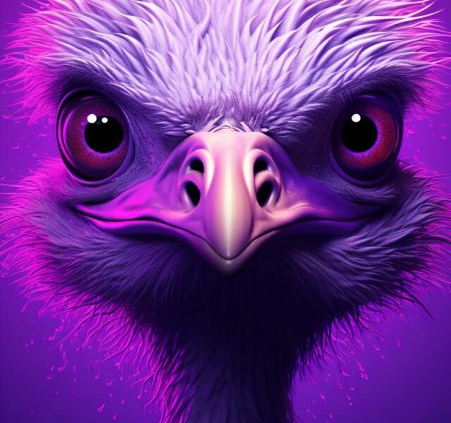 Picture of a purple ostrich. Join a decentralized network