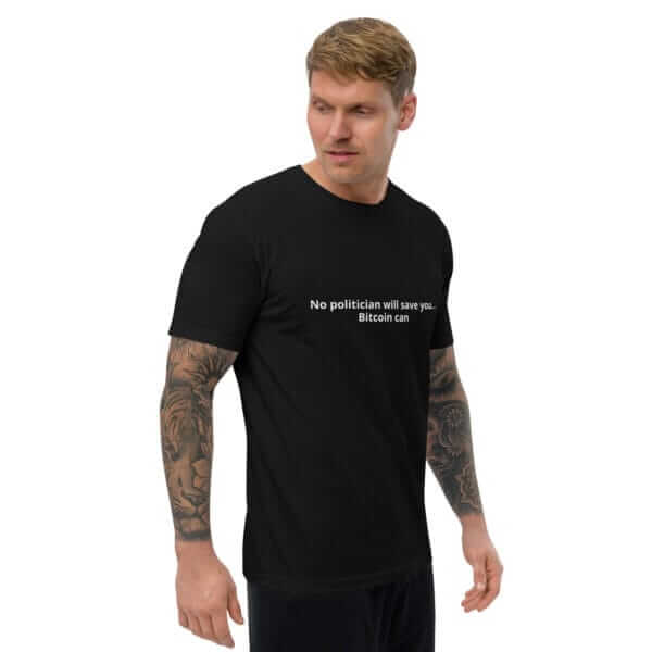 Bitcoin can short sleeve T-shirt - Image 4